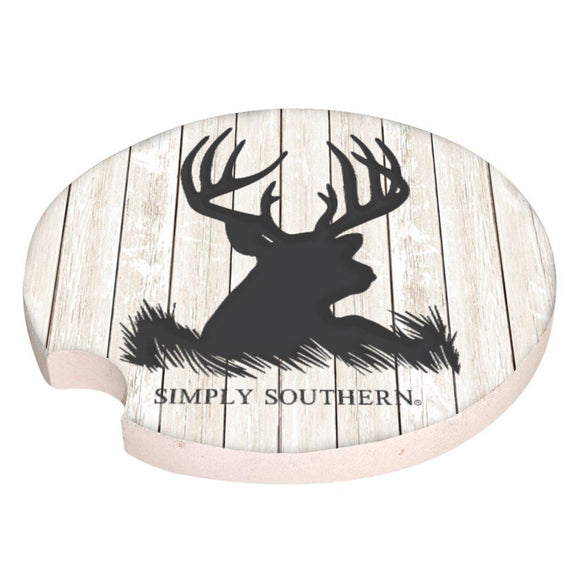 Men's Car Coaster - Deer Wood - by Simply Southern