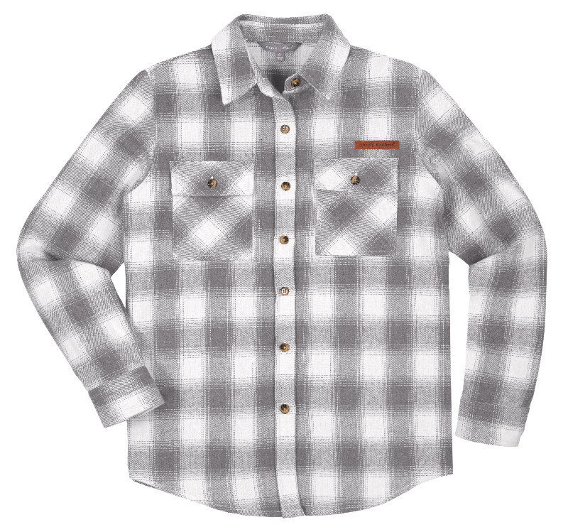Plaid Shacket - Gray - by Simply Southern
