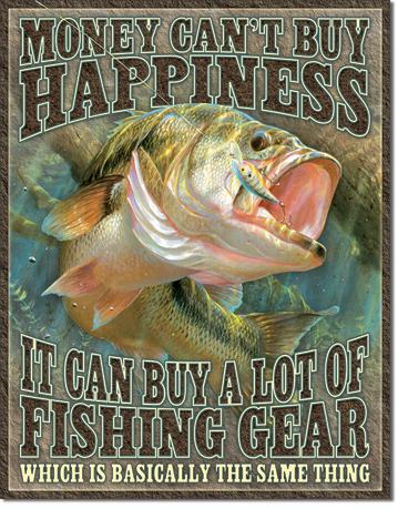 Fishing Happiness - Vintage-style Tin Sign