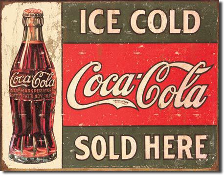 COKE - circa 1916 Ice Cold - Vintage-style Tin Sign