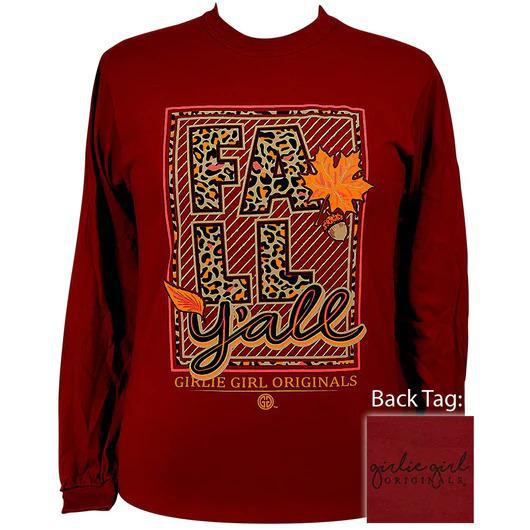 Fall Y'all Leopard T-Shirt (Long Sleeve) by Girlie Girl Originals