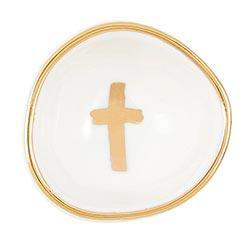 Ring Dish - Gold Cross - Faithwork