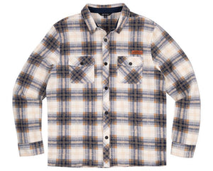 Guy's Fleece Shacket - Plaid White - by Simply Southern