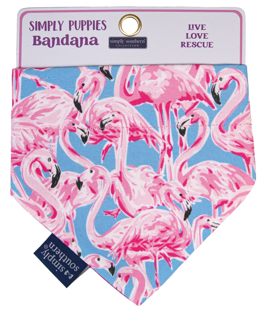 SIMPLY PUPPIES BANDANA - Flamingo - by Simply Southern