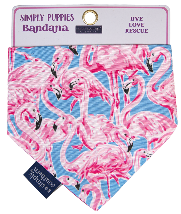 SIMPLY PUPPIES BANDANA - Flamingo - by Simply Southern