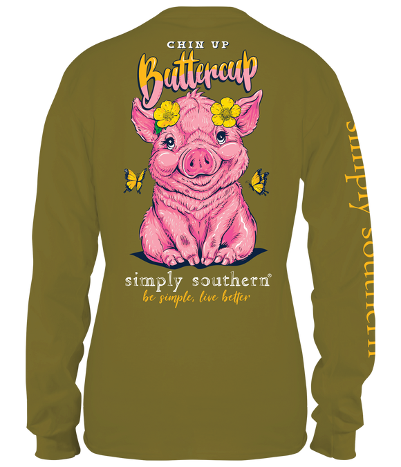 Chin Up Buttercup (Long Sleeve T-Shirt) by Simply Southern