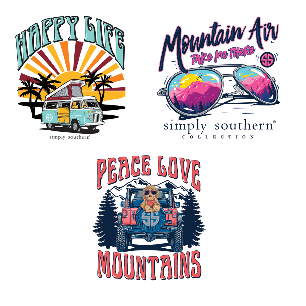 Sticker Set - Mountain Happy Life - by Simply Southern