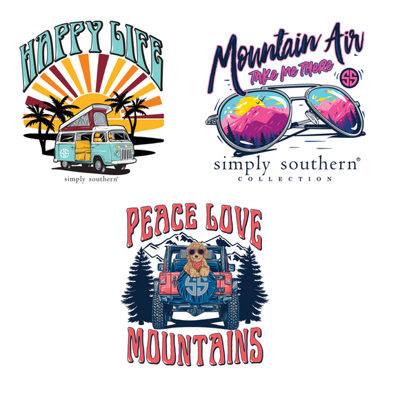 Sticker Set - Mountain Happy Life - by Simply Southern