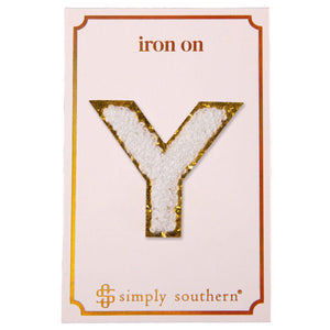 Iron on Patch White Letter - Y - by Simply Southern