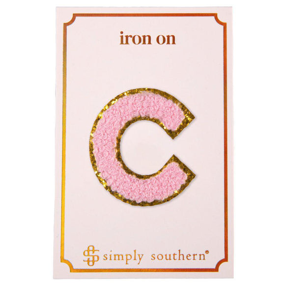 Iron on Patch Pink Letter - C - by Simply Southern