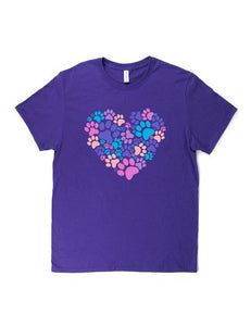 Paw Print Heart - Short Sleeve Premium Tee - by B*Wear