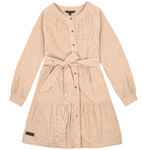 Corduroy Belted Dress - Tan - by Simply Southern