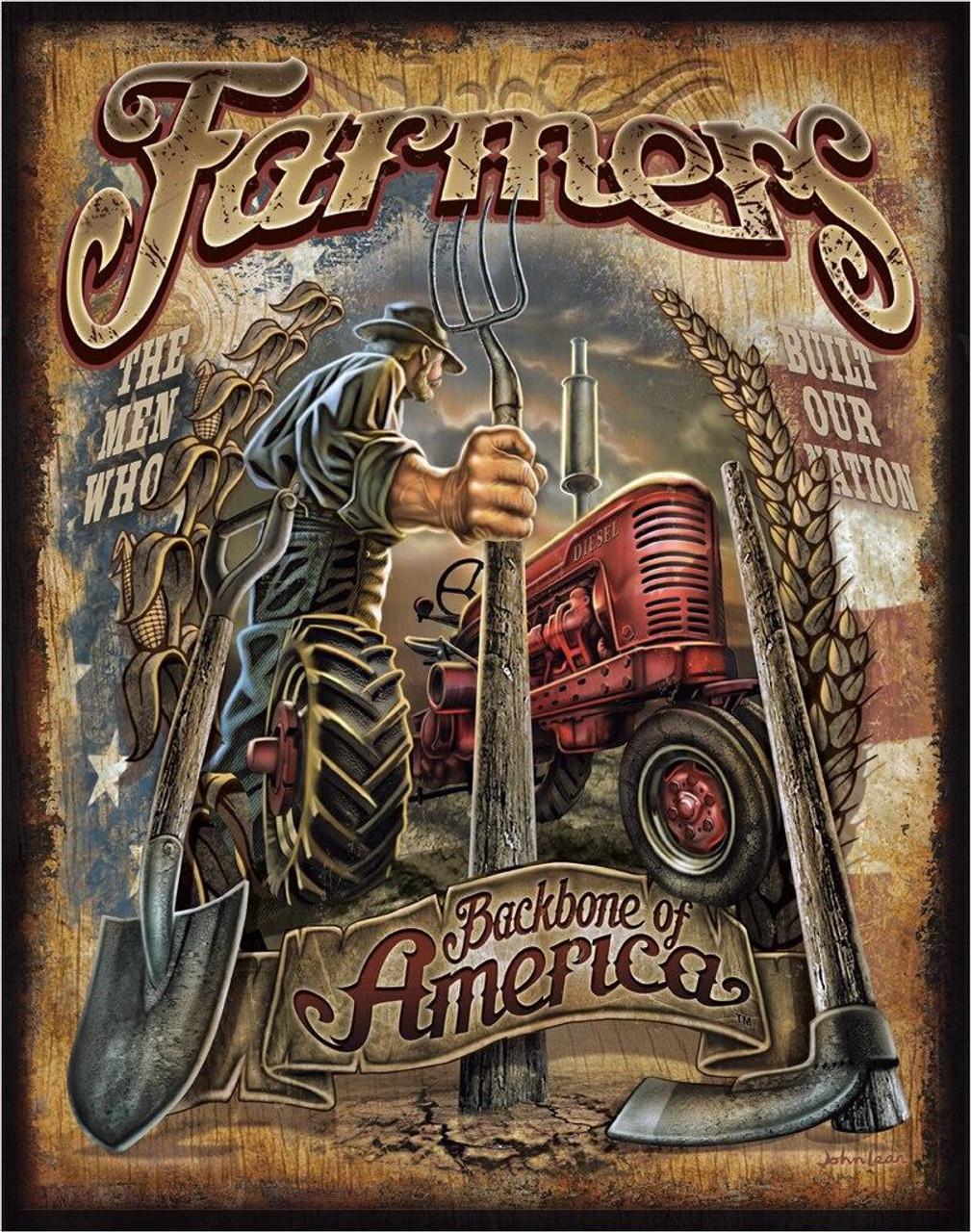 Farmers - Backbone - Vintage-style Tin Sign