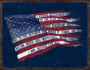 Flag Pledge - Vintage-style Tin Sign