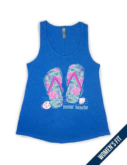 Feelin' Beachy Flip Flops - Women's Flowy Tank Top - by B*Wear