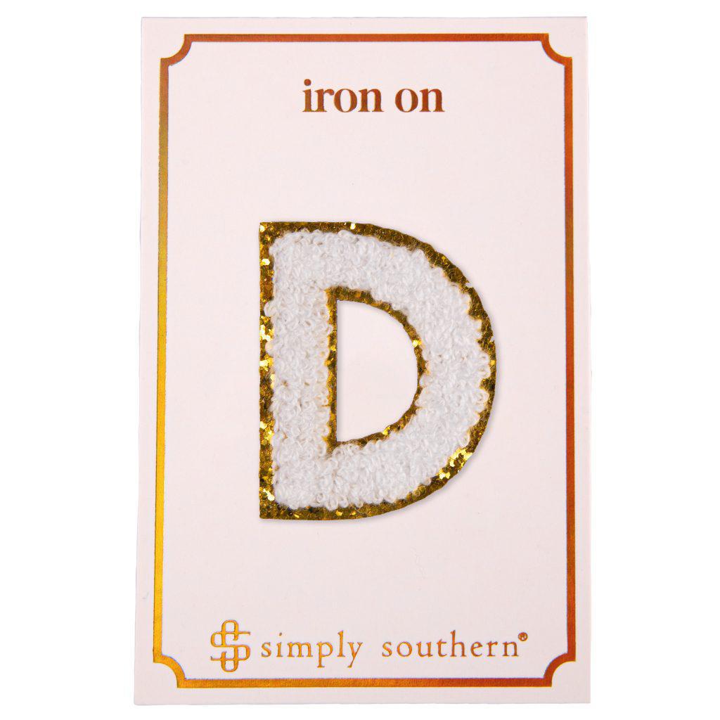 Iron on Patch White Letter - D - by Simply Southern