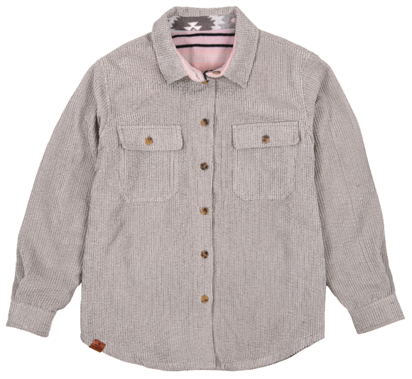 Reversible Shacket - Light Gray/Tribe - by Simply Southern