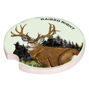 Men's Car Coaster - Raised Right Deer - by Simply Southern