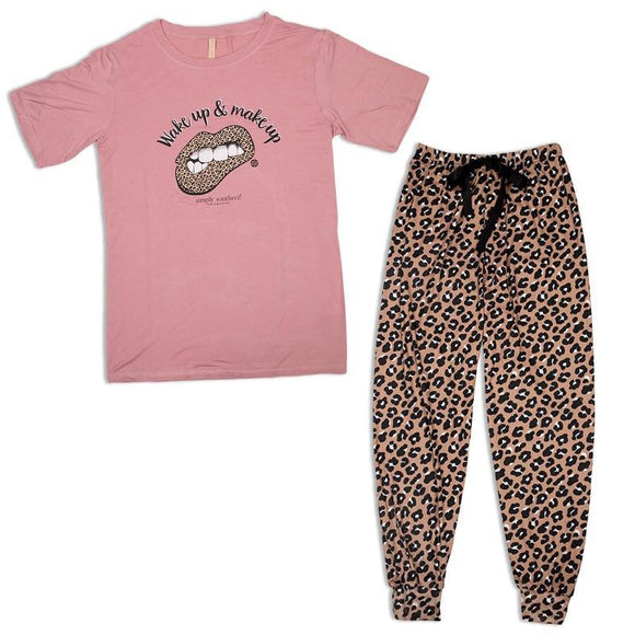 Wake Up & Makeup  - Pant Pajama Set - by Simply Southern