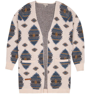 Fuzzy Print Cardigan -Tribe - by Simply Southern
