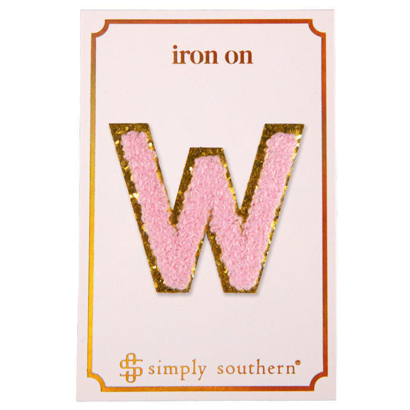 Iron on Patch Pink Letter - W - by Simply Southern