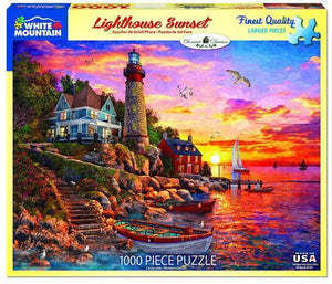 Lighthouse Sunset Puzzle -1000pc - by White Mountain