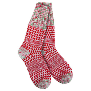 Weekend Gallery Textured Crew - Holiday Multi - by World's Softest Socks