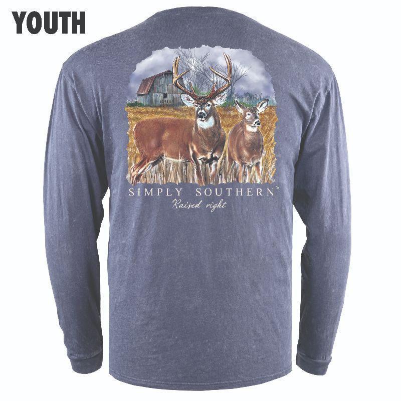 Vintage Deer (Youth Long Sleeve T-Shirt) by Simply Southern