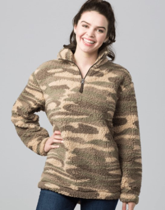 Quarter Zip Pullover Sherpa (Desert Camo) - by Boxercraft®