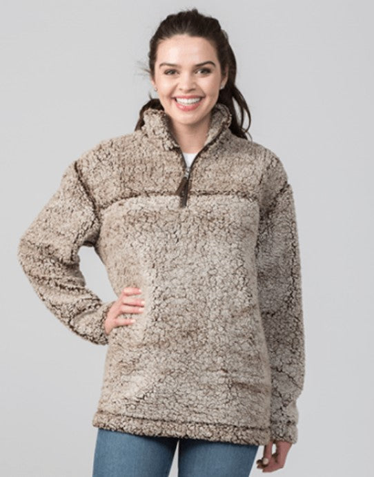 Quarter Zip Pullover Sherpa (Frosty Chocolate) - by Boxercraft®