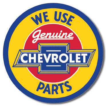 Chevy Round Genuine Parts - Vintage-style Tin Sign