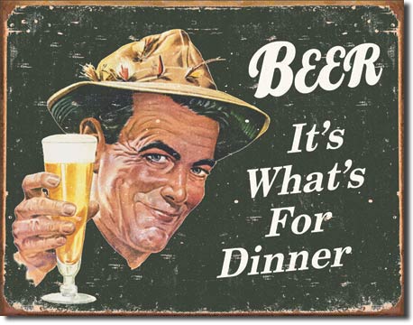 Ephemera - Beer for Dinner - Vintage-style Tin Sign