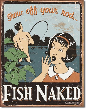 Schonberg - Fish Naked - Vintage-style Tin Sign