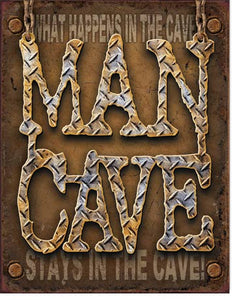 Man Cave - Diamond Plate - Vintage-style Tin Sign