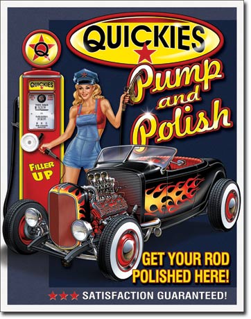 Quickies Pump & Polish - Vintage-style Tin Sign