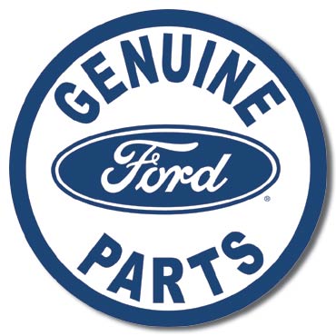 Genuine Ford Parts - Round - Vintage-style Tin Sign