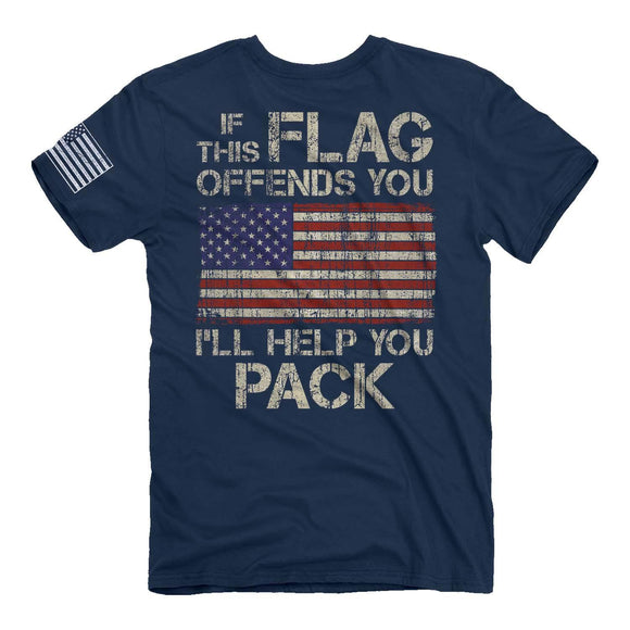 If this Flag Offends You I'll Help You Pack (Men's Short Sleeve T-Shirt) by Buckwear