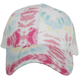 MULTICOLORED TIE DYE TRUCKER HAT BLANK - by Katydid