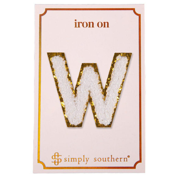 Iron on Patch White Letter - W - by Simply Southern