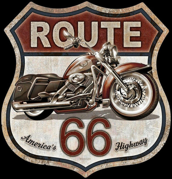 Route 66 Bike - Vintage-style Tin Sign