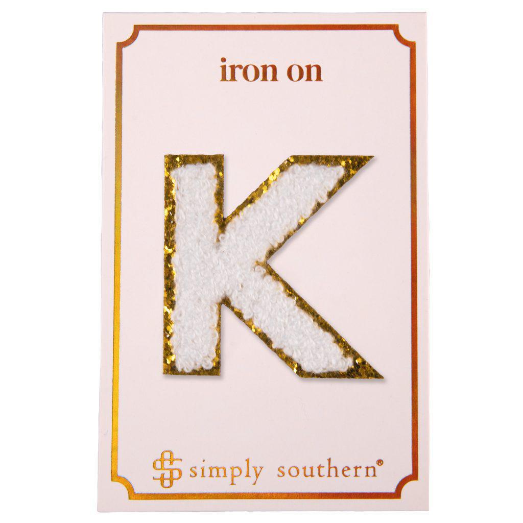 Iron on Patch White Letter - K - by Simply Southern