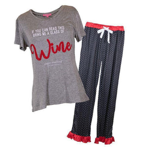 If you can read bring Wine - Pant Pajama Set - by Simply Southern Buy at Here Today Gone Tomorrow! (Rome, GA)
