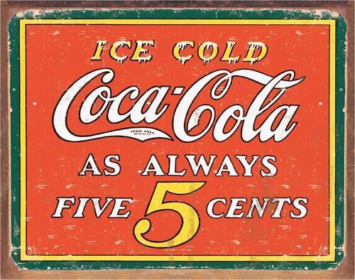 Coca-Cola Always 5 Cents - Vintage-style Tin Sign