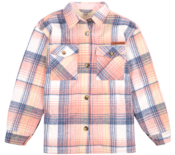 Sherpa Shacket - Pink Plaid - by Simply Southern
