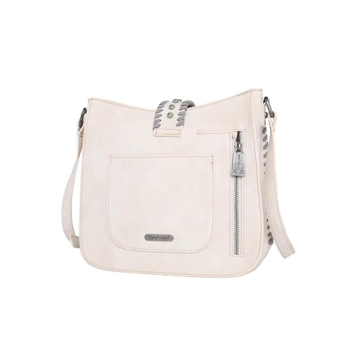 Trinity Ranch Hair-On Cowhide Buckle Collection Concealed Carry Tote - Brown - by Montana West