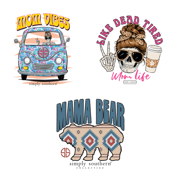 Sticker Set - Mom Vibes - by Simply Southern