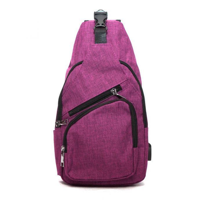 Anti-Theft Day Large Sling Bag - Plum - by Calla