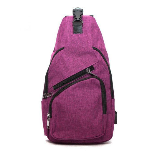Anti-Theft Day Large Sling Bag - Plum - by Calla