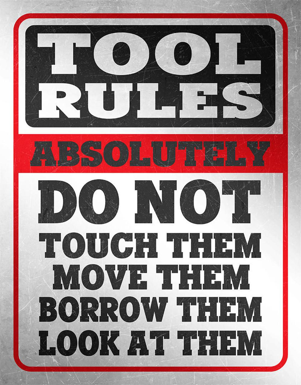 Tool Rules - Vintage-style Tin Sign