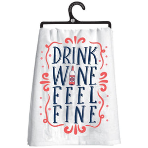 Drink Wine Feel Fine Happy Towel -  by Simply Southern